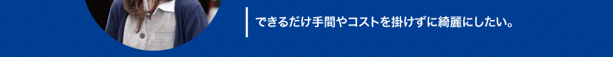 できるだけ手間やコストを掛けずに綺麗にしたい。